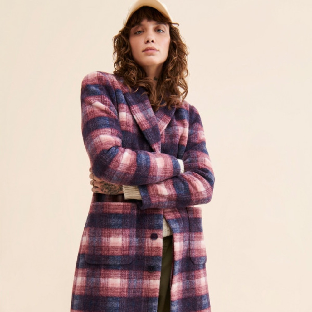Hutch Plaid Printed Overcoat (S)